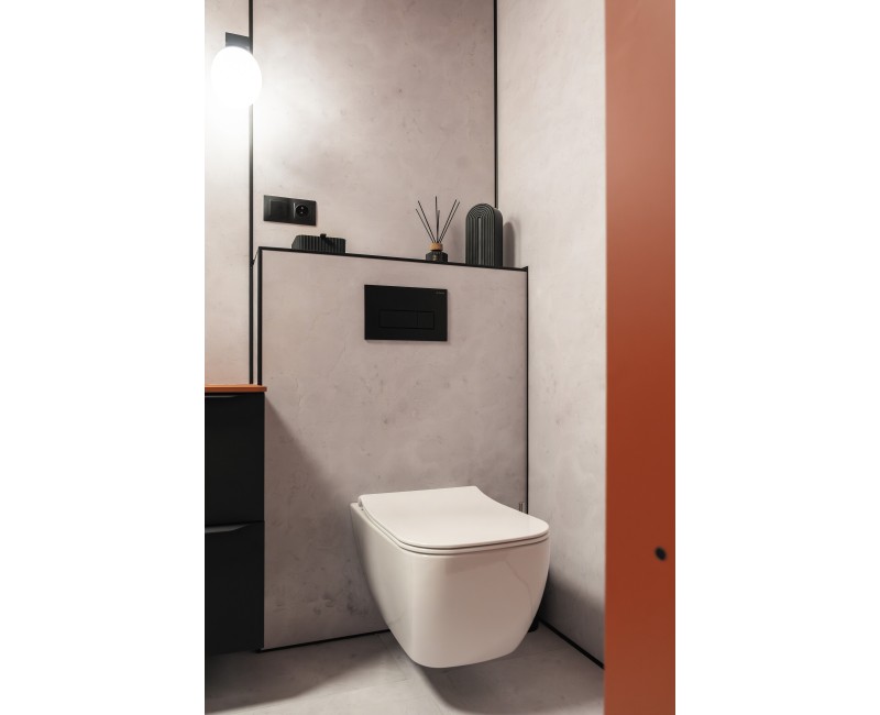 Подвесной унитаз Deante HIACYNT NEW без оправы с крышкой, белый