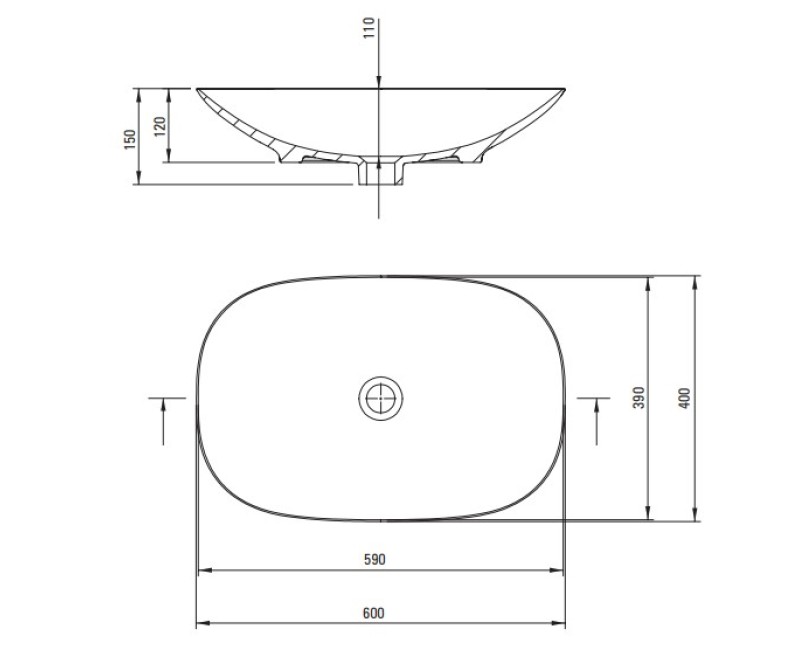 Vannas istabas izlietne Deante ARNIKA 600x400mm, Balta