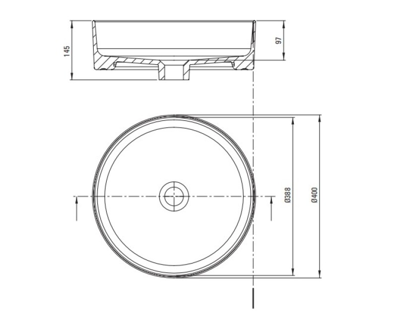 Vannas istabas izlietne Deante ROUND 400mm, Balta