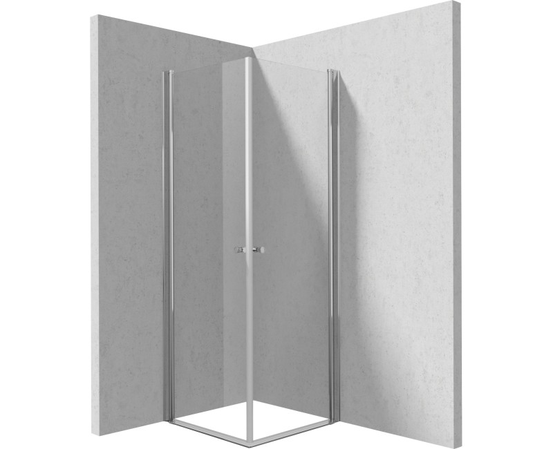 Душевая кабина Deante KERRIA PLUS 80x80см прозрачное стекло, Хромированные профили