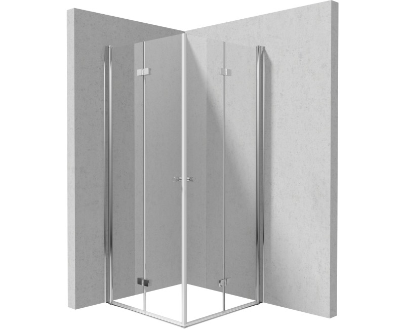 Dušas Kabīne Deante KERRIA PLUS 80x80cm caurspīdīgs stikls, Hromēti profili