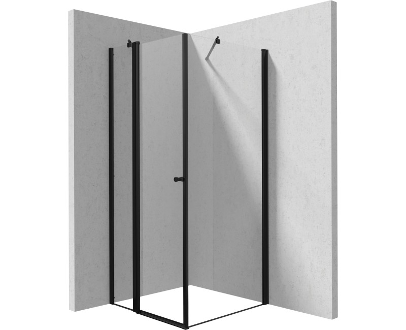 Dušas Kabīne Deante KERRIA PLUS 80x80cm caurspīdīgs stikls, Melni profili