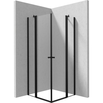 Душевая кабина Deante KERRIA PLUS 80x80 см прозрачное стекло, черные профили