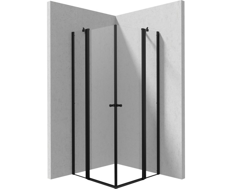 Душевая кабина Deante KERRIA PLUS 80x80 см прозрачное стекло, черные профили