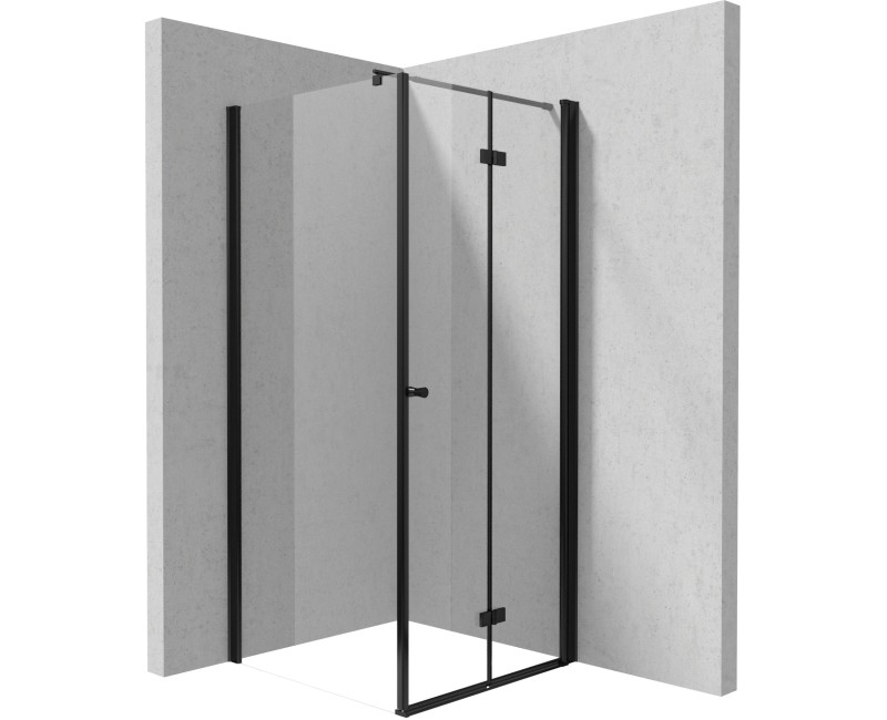 Dušas Kabīne Deante KERRIA PLUS 80x80cm caurspīdīgs stikls, Melni profili