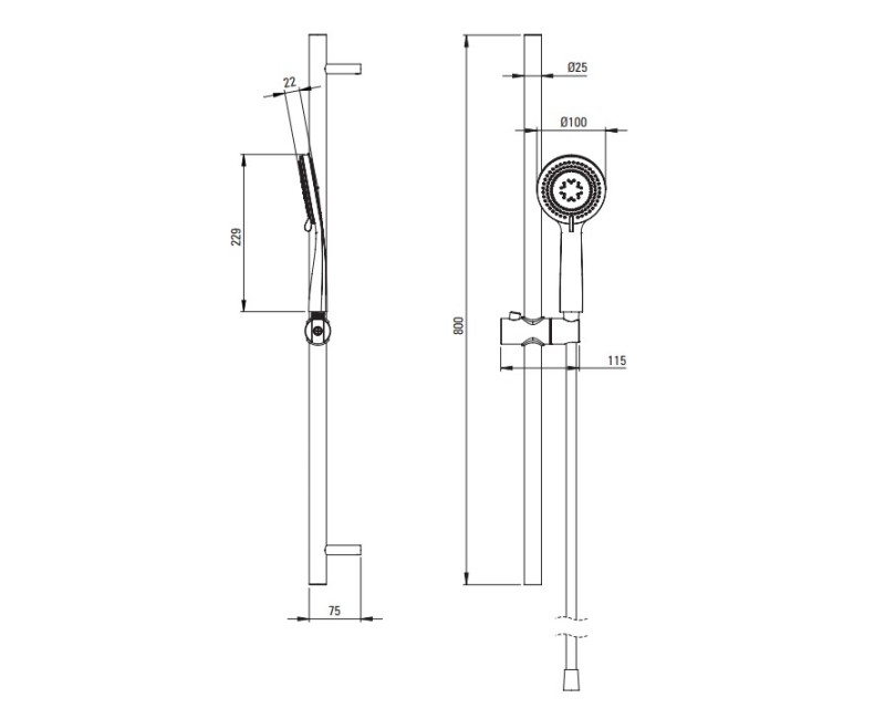 Душевой комплект Deante ARNIKA 3 функции, Титан
