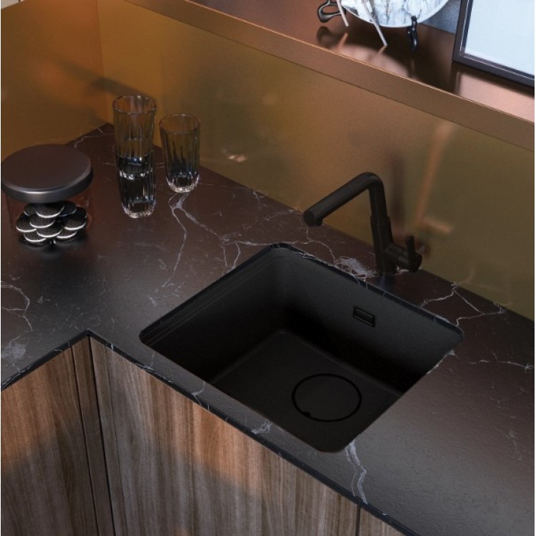 Кухонная мойка Deante MOMI 590x440x193мм Черный металлик графит Кухонная мойка Deante MOMI 590x440x193мм Черный металлик графит