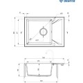 Кухонная мойка Deante EVORA 590x440x193мм Черный металлик графит