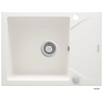 Virtuves izlietne Deante EVORA granīta 590x440x193mm Alabaster balta