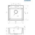 Virtuves izlietne Deante EVORA 500x500X216mm Melna grafīta