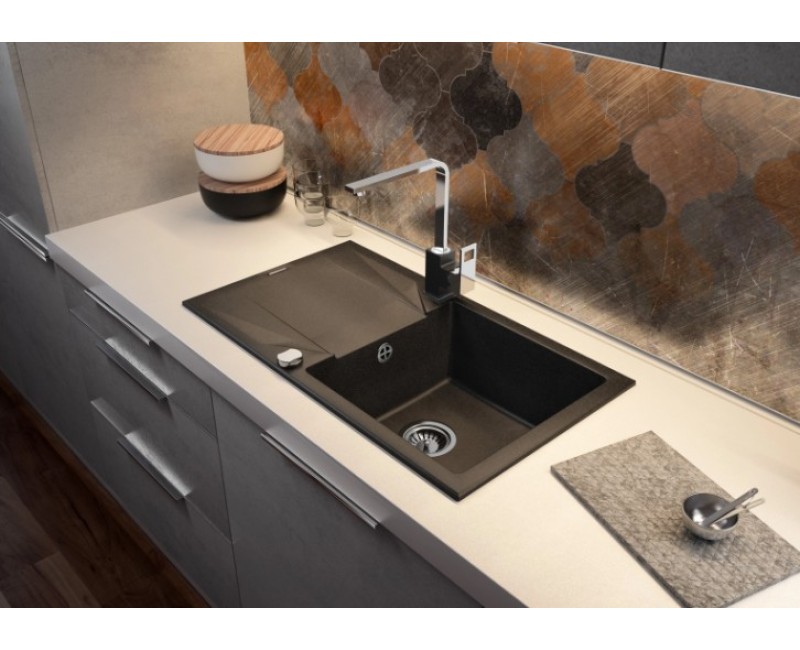 Virtuves izlietne Deante EVORA 780x440x193mm Melna grafīta