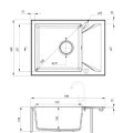 Кухонная мойка Deante EVORA 590x440x193мм Металлик серый