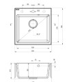 Кухонная мойка Deante EVORA 500х500х216мм Металлик Антрацит