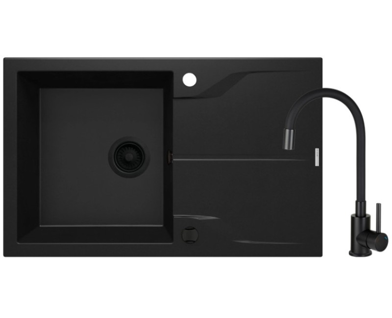 Кухонный комплект Deante мойка + смеситель ero Black