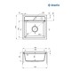 Virtuves izlietne Deante ZORBA 440x440x184mm Melna grafīta Virtuves izlietne Deante ZORBA 440x440x184mm Melna grafīta