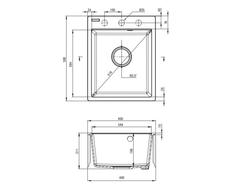 Кухонный комплект Deante мойка +смеситель Black Graphite