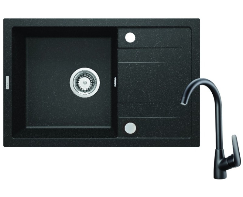 Кухонный комплект Deante мойка + смеситель Black Graphite