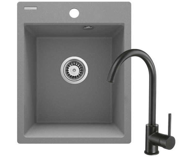 Кухонный комплект Deante мойка + смеситель Grey/Black