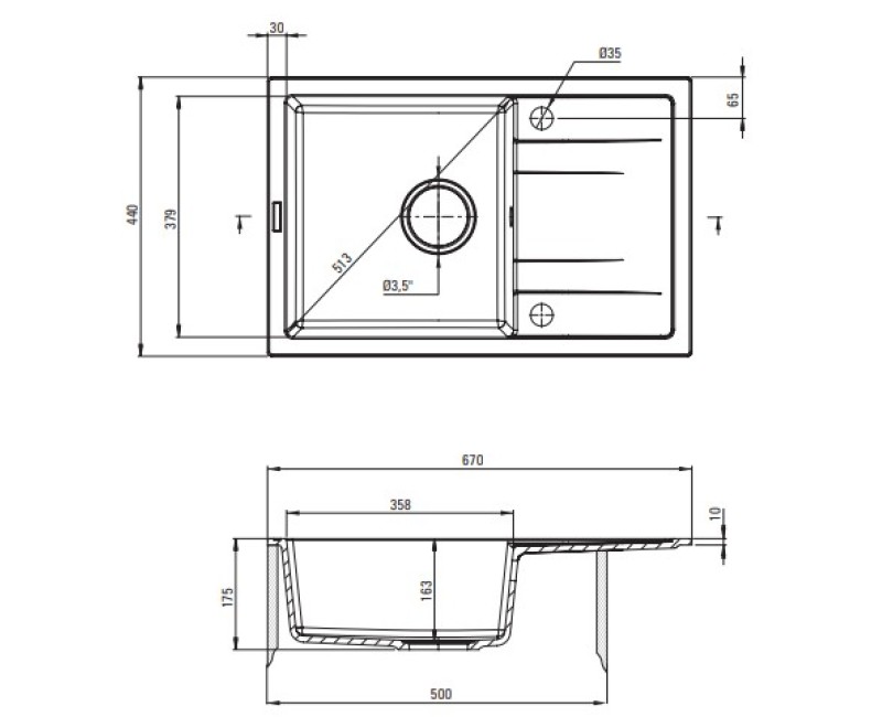 Кухонный комплект Deante мойка + смеситель Черный Графит/Хром