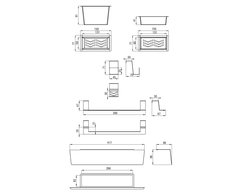 Набор аксессуаров для кухонной мойки Deante, матовая сталь ZZMK011O