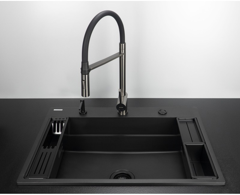 Virtuves izlietnes piederumu komplekts 2 Deante, Melns ZZMKN22K