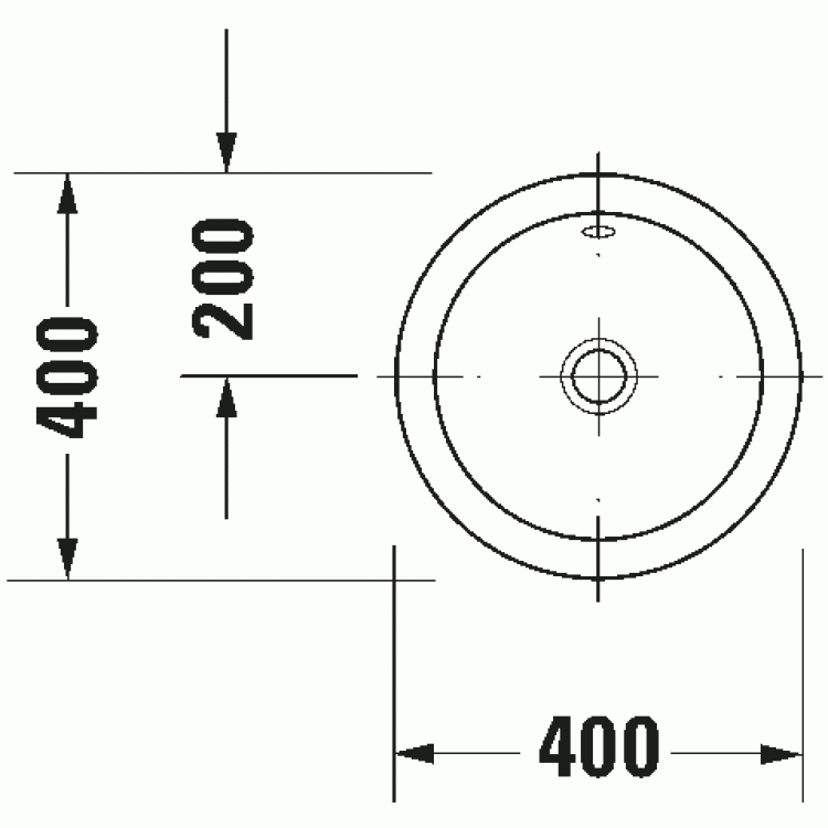 Раковина для ванной Duravit Architec, d=400 мм, поверхность, с переливом, белая