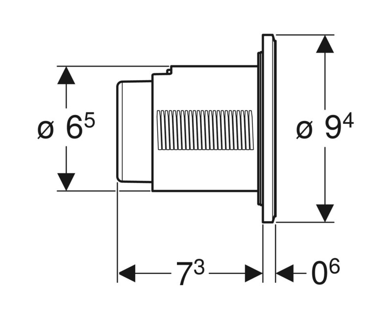 Кнопка для монтажной рамы Geberit Typ10, хром/матовый хром/хром