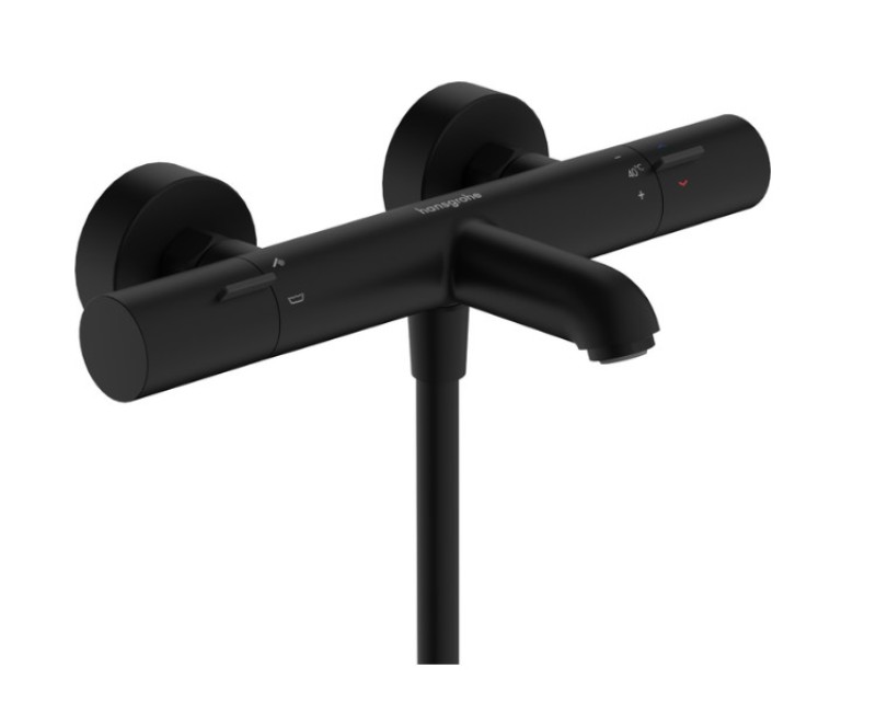 Смеситель для раковины Hansgrohe Ecostat Fine, с термостатом матовый черный