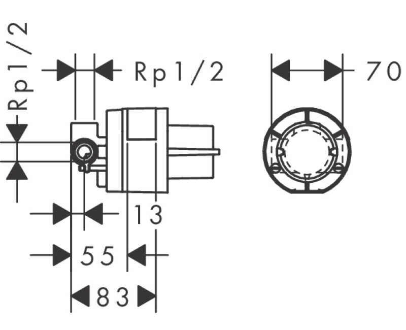 Zemapmetuma mezgls Hansgrohe iBox, mazais