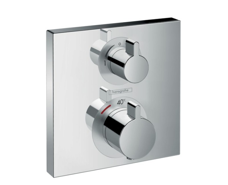 Dušas maisītājs Hansgrohe Ecostat Square virsapmetuma daļa, ar 2 izejām, hroms