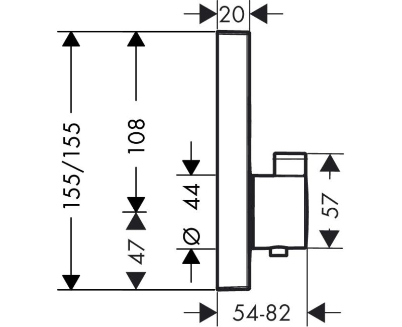 Dušas maisītājs Hansgrohe ShowerSelect virsapmetuma daļa, ar 2 izejām, hroms