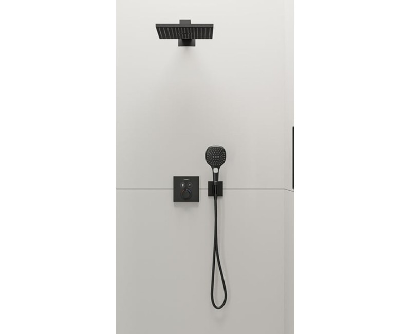 Dušas maisītājs Hansgrohe  Shower Select virsapmetuma daļa, ar 2 izejām, ar termostatu matēta melna