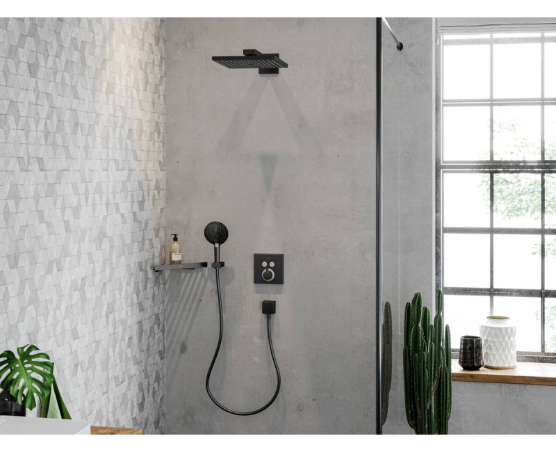 Dušas maisītājs Hansgrohe  Shower Select virsapmetuma daļa, ar 2 izejām, ar termostatu matēta melna
