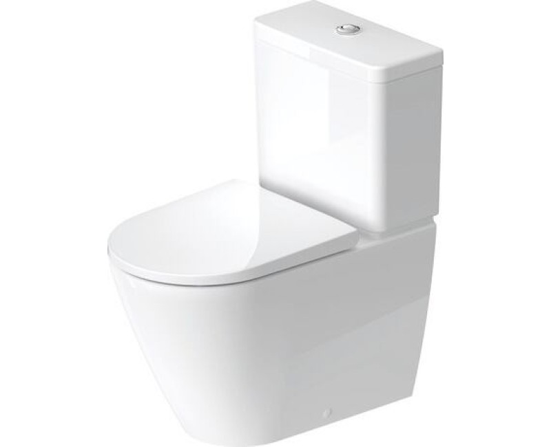 Дно унитаза Duravit D-Neo Rimless, 370х650 мм, без крышки, универсальный слив, белое
