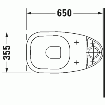 Tualetes poda apakša Duravit D-Code, 355x650 mm, horizontāls izvads, balta