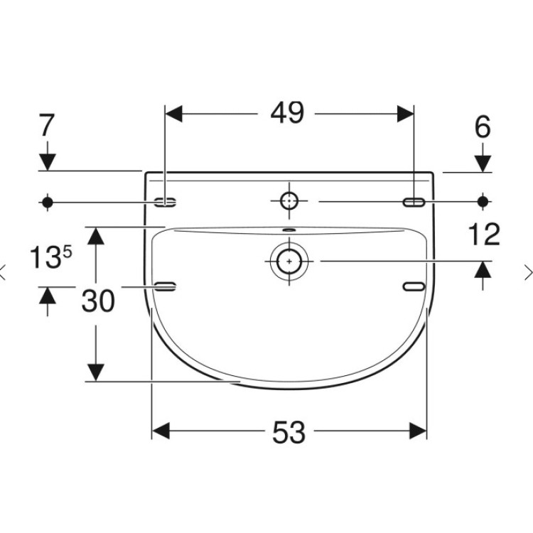 Vannas iztabas izlietne Ifo Cera, 570x440 mm, uz kronšteiniem, balta Vannas iztabas izlietne Ifo Cera, 570x440 mm, uz kronšteiniem, balta