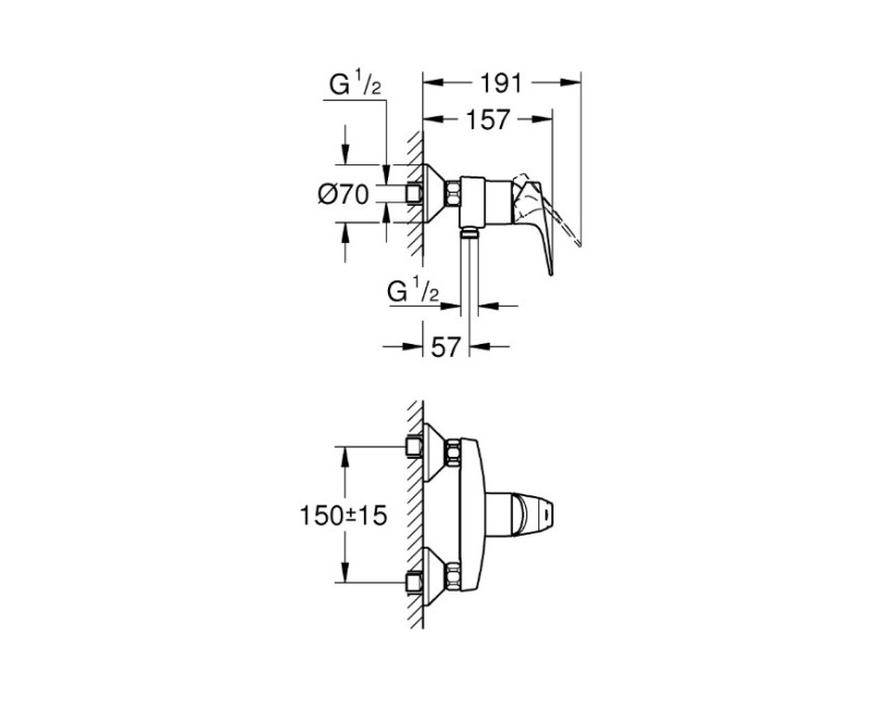 Смеситель для душа Grohe Start Flow, хром