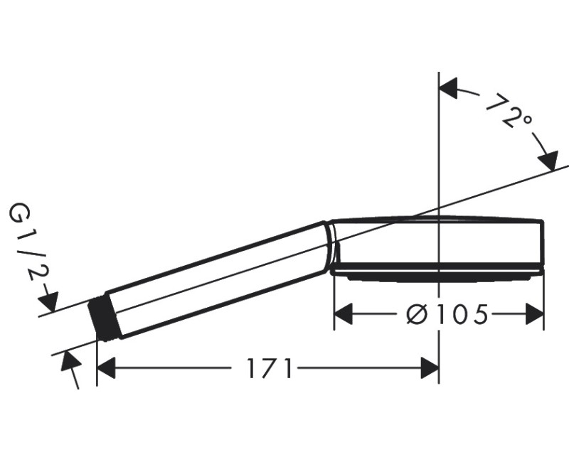Dušas klausule Hansgrohe Pulsify Select 105 1jet Green, hroms