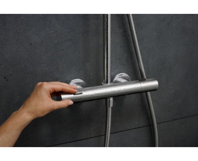 Душевая система Hansgrohe Pulsify 260 1 струя с термостатом Ecostat Тонкий и ручной душ 3 струи, хром