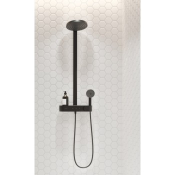 Dušas sistēma Hansgrohe Pulsify 260 2 jet ar termostatu ShowerTablet Select 400, matēta melna