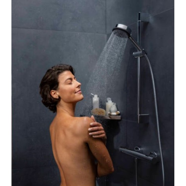 Dušas sistēma Hansgrohe Ecostat Fine ar dušas kompl. Pulsify Select S 105 3jet Relaxation EcoSmart, hroms Dušas sistēma Hansgrohe Ecostat Fine ar dušas kompl. Pulsify Select S 105 3jet Relaxation EcoSmart, hroms