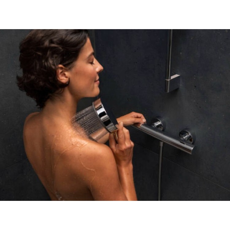 Dušas sistēma Hansgrohe Ecostat Fine ar dušas kompl. Pulsify Select S 105 3jet Relaxation EcoSmart, hroms Dušas sistēma Hansgrohe Ecostat Fine ar dušas kompl. Pulsify Select S 105 3jet Relaxation EcoSmart, hroms