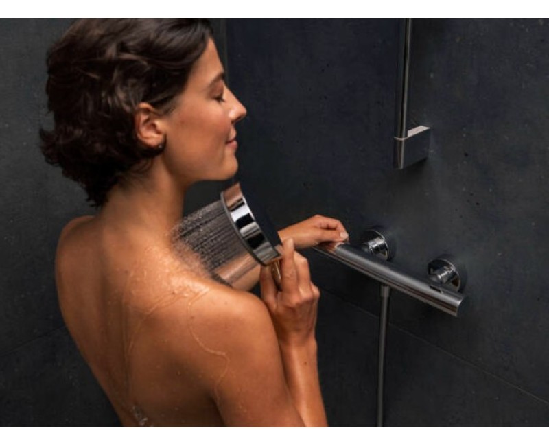 Душевая система Hansgrohe Ecostat Fine с душем в комплекте. Pulsify Select S 105 3jet Relaxation EcoSmart, хром