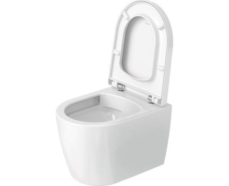 Подвесной унитаз Duravit ME by Starck Compact Rimless, без крышки, 370х480 мм, Durafix, белый WG