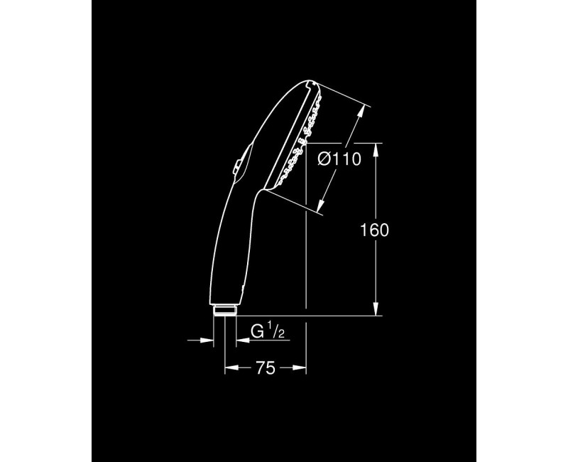 Душевая трубка Grohe Tempesta 110 II, d=110 мм, черный матовый
