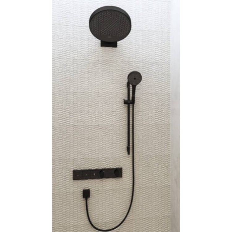Dušas galva Hansgrohe Rainfinity 360 1jet, ar turētāju no sienas, matēta melna Dušas galva Hansgrohe Rainfinity 360 1jet, ar turētāju no sienas, matēta melna