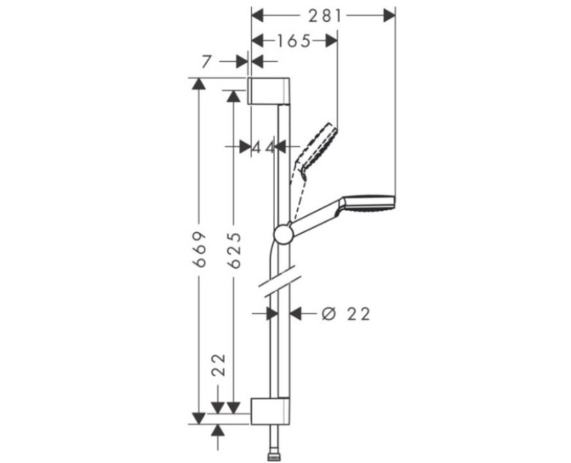 Душевой комплект Hansgrohe Crometta Vario, 900 мм, белый/хром