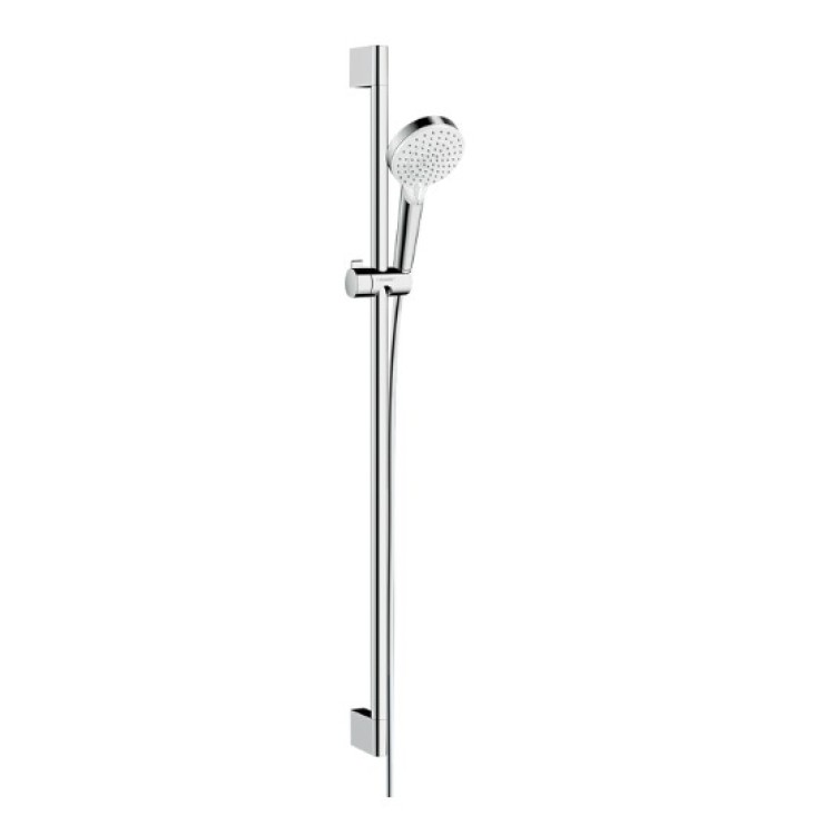 Dušas komplekts Hansgrohe Crometta 100 Vario, 900 mm, EcoSmart 9 l/min, balts/hroms Dušas komplekts Hansgrohe Crometta 100 Vario, 900 mm, EcoSmart 9 l/min, balts/hroms