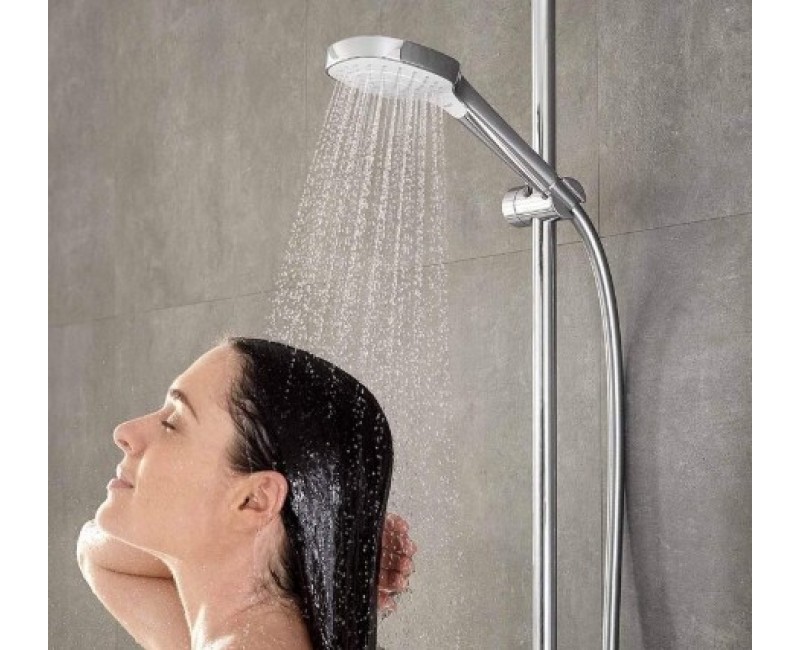 Душевой комплект Hansgrohe Crometta 100 Vario Casetta, 650 мм, с мыльницей, белый/хром