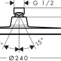 Dušas galva Hansgrohe Crometta S 240 1jet, d=240 mm, hroms
